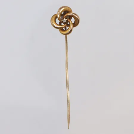 Kravattnål med diamant 1xca0,015c, längd 54mm 14K Vikt: 1,6 g