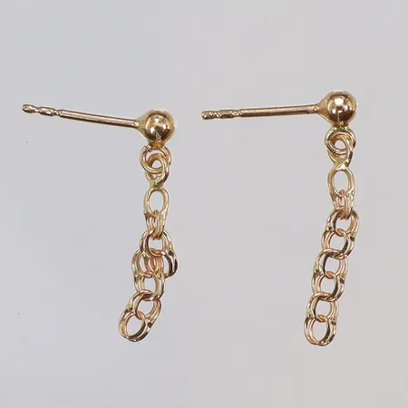 Ett par Örhängen, Bismarck hängande modell 3x20mm, saknar stoppes, 18K Vikt: 0,7 g