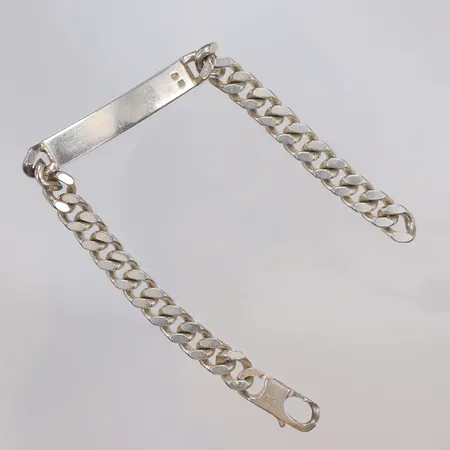 Armband, pansar med platta, 21cm bredd 8mm, gravyr silver 925/1000 Vikt: 40,1 g