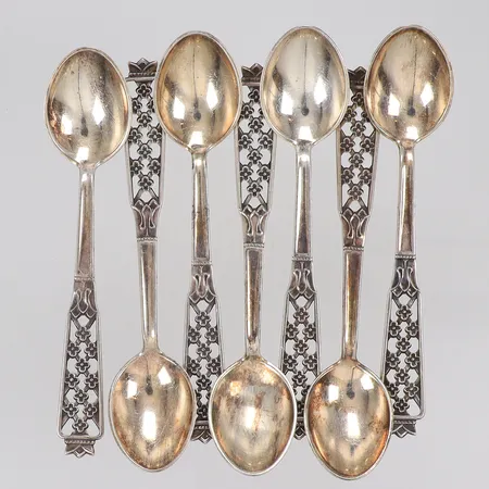 7st Kaffeskedar modell Princess, längd 10,5cm silver 830/1000 Vikt: 70,8 g