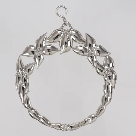 Juldekoration Rebecca Uth för Georg Jensen, modell Johanne, bredd 7,6cm höjd 9,5cm, med kartong och påse