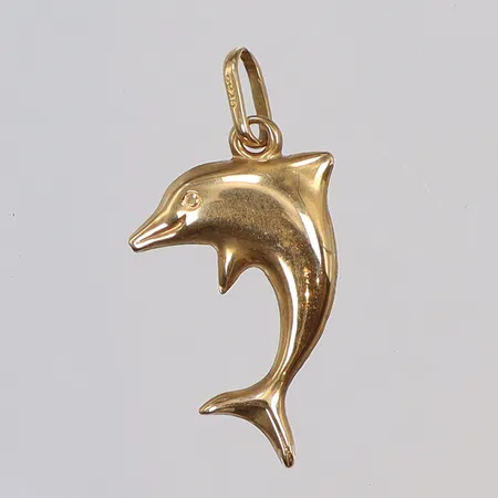 Hänge Delfin 12x23mm inklusive hängöglan, 18K Vikt: 0,6 g Skickas med postpaket.