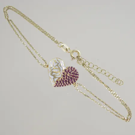 Armband med stenar, längd justerbar 17-19,5 cm, 14K Vikt: 3 g