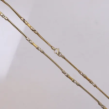 Collier, längd 45cm, bredd 3,3mm, tvåfärgad, 18K  Vikt: 21,5 g