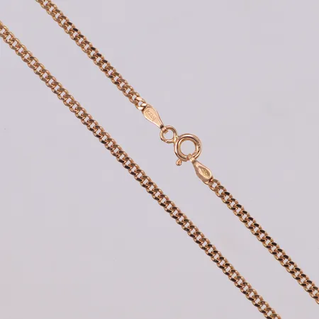 Kedja Pansar, längd 40cm, bredd 2mm, GHA, ihålig, 18K  Vikt: 2,9 g