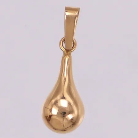 Hänge droppe, längd 21mm, bredd 6,7mm, ihålig, 18K  Vikt: 0,6 g