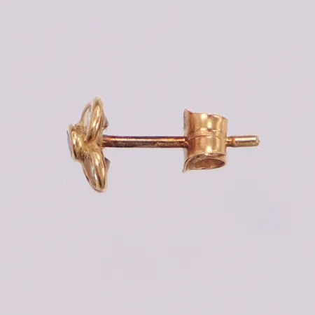 Örhänge med röd och vita stenar, Ø6,6mm, udda, 18K  Vikt: 0,4 g