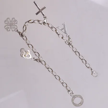 Armband Thomas Sabo Charm Club, längd 20,5cm, fyra avtagbara berlocker, silver 925/1000 Vikt: 15,5 g