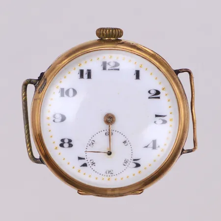 Herrur, 14K, manuell, 33mm, boettnr 259131, innerboett i metall, visare saknas, defekt, saknar band 