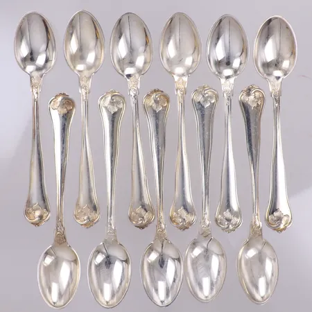 11 Kaffeskedar, modell Sachsisk, längd 11,5cm, silver 830/1000 Vikt: 168,4 g