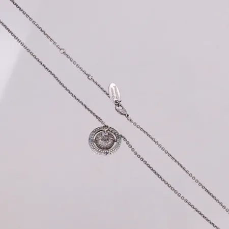 Collier, märkt Vivienne Westwood, längd 42,5-46,5cm, bredd 1,9-20mm, vita stenar, stål, inga tillbehör 