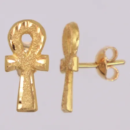 Ett par örhängen Ankh med mönster, längd 17mm, bredd 8,2mm, 18K  Vikt: 2,2 g