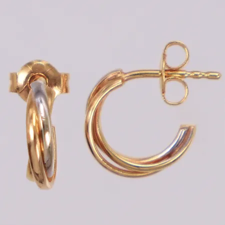 Ett par örhängen tricolor, längd 11mm, bredd 3mm, 18K Vikt: 2,3 g
