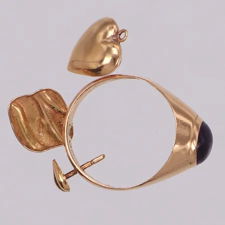 Diverse guld, med stenar, defekt, 18K  Vikt: 4,5 g