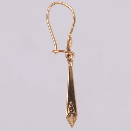 Ett örhänge, mönstrat, längd 38mm, 14K Vikt: 0,8 g