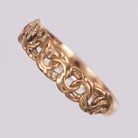 Ring Bismarck, stl 15½, bredd 4,2mm, rödguld/vitguld, ostämplad, 14K Vikt: 1,4 g