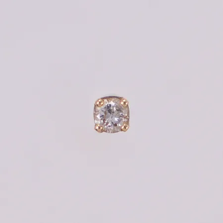 Örhänge med diamant 1xca0,10ct pique, Ø3mm, saknar snurrebuss, 14K Vikt: 0,2 g