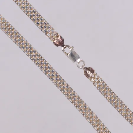 Collier X-länk, längd 42cm, bredd 6mm, silver 925/1000 Vikt: 14,1 g