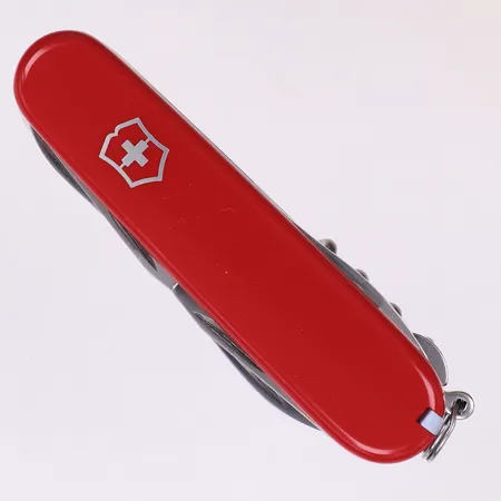 Multikniv, Victorinox, märkt Inf Br 4, röd, längd 9cm, kartong