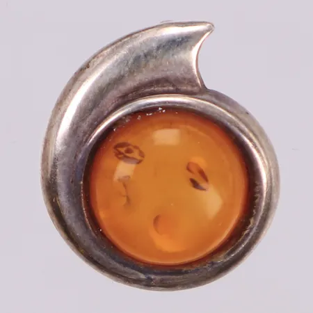 Hänge med orange sten, längd 17mm, bredd 14,7mm, silver 925/1000 Vikt: 1,7 g