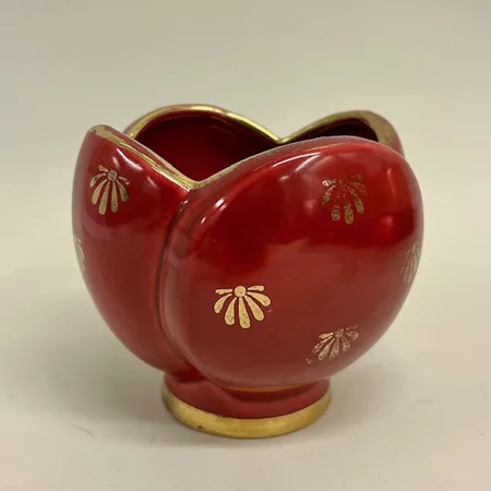 Skål, Arthur Percy, Upsala-Ekeby, Gefle, höjd 9cm, Ø10,5cm, porslin, märkt 6, färgbortfall på guldfärg Skickas med paket.