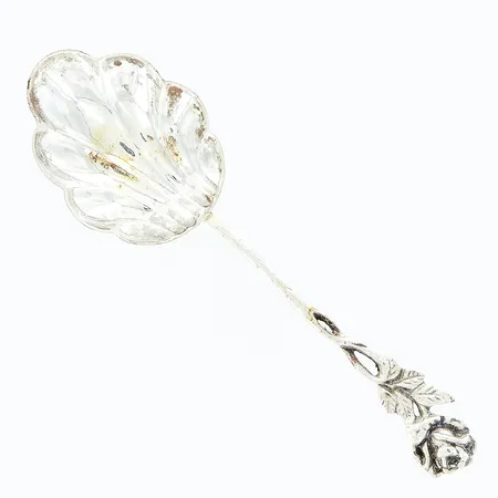 Serveringssked, rosmodell, 132mm, GEWE, silver 830/1000. Vikt: 17,1 g