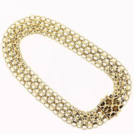 Armband X-länk, defekt lås, går ej att öppna, bredd 10mm, 18K Vikt: 11,4 g