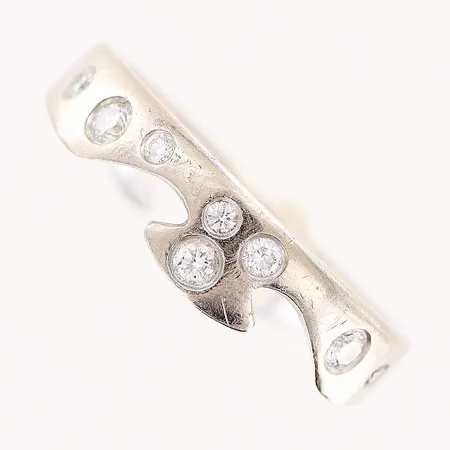 Ring, Georg Jensen Fusion, diamanter ca 0,12ctv, stl ca 16½ (51), bredd 5mm, design Nina Koppel, vitguld, slitage, i behov av rodinering, 18K Vikt: 4,7 g