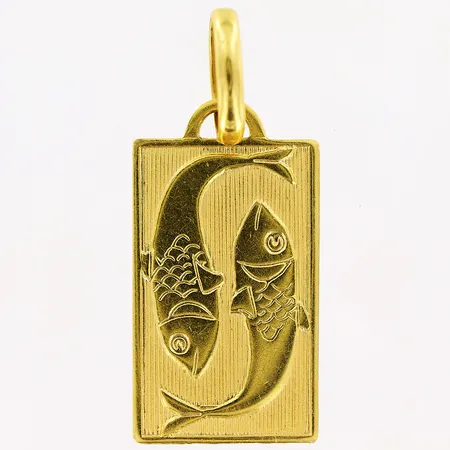 Hänge, fiskar, 26x11mm, 18K. Vikt: 2,2 g