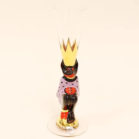 Snapsglas, Djävul, lila, Nobelserien, Gunnar Cyrén, Orrefors, höjd 16,2cm, etikettmärkt.