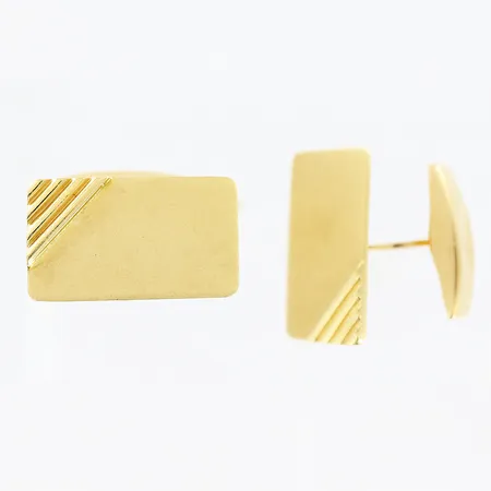 Ett par manschettknappar, 21x8mm, fästen i gulmetall. 18K, bruttovikt 9,2 gram. Vikt: 9,2 g