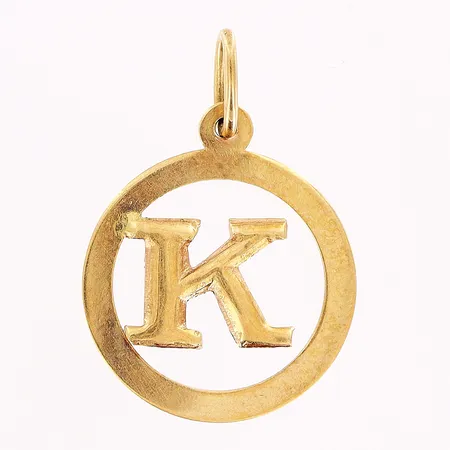 Hänge, bokstaven K, 15x21mm, mindre buckla på baksida, 18K Vikt: 0,7 g