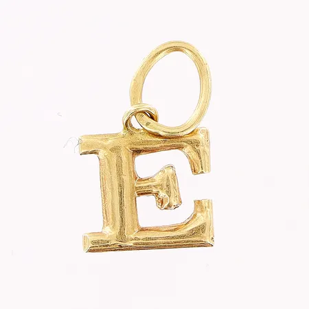 Hänge, bokstaven E, 8x13mm, 14K Vikt: 0,4 g
