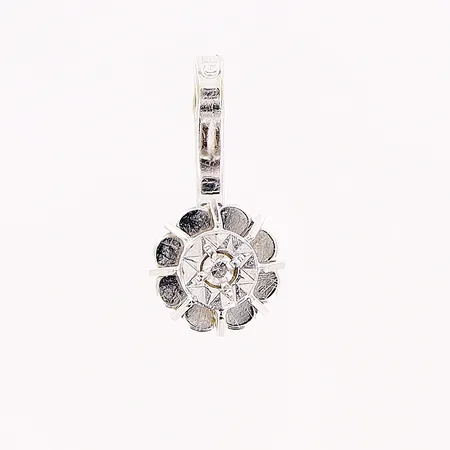 Hänge, diamant ca 0,01ct, 12mm, vitguld, 18K Vikt: 0,4 g