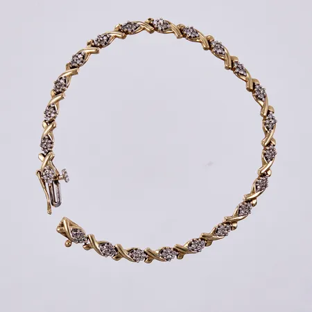 Armband med diamanter ca88x0,01ct, längd: ca 16,5cm, bredd: ca 4mm, 18K Vikt: 8,2 g