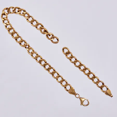 Armband Pansar, längd: ca 23cm, bredd: ca 6mm, defekt trasig, 21K Vikt: 9,1 g