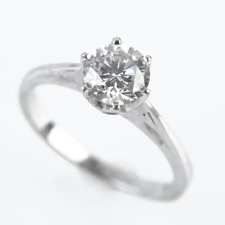 Ring m diamant 0,75ct enligt gravyr W VS, vitguld, stl 17(53), 18k Vikt: 3 g