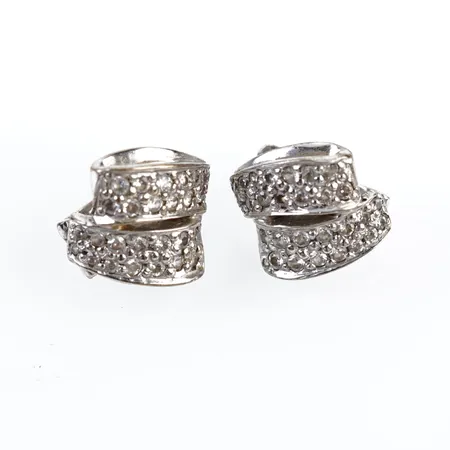 Örhängen m vita stenar, 11mm x 11mm, 14k Vikt: 4 g
