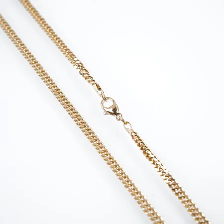 Halskedja, 51cm, bredd 4mm, 18k, nyskick Vikt: 24,5 g