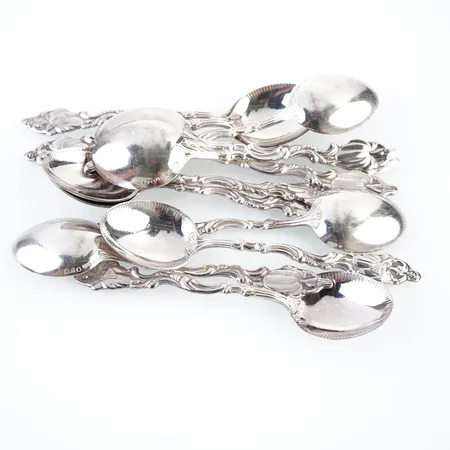 Kaffeskedar, silver, 12 st, 10cm Vikt: 130,7 g