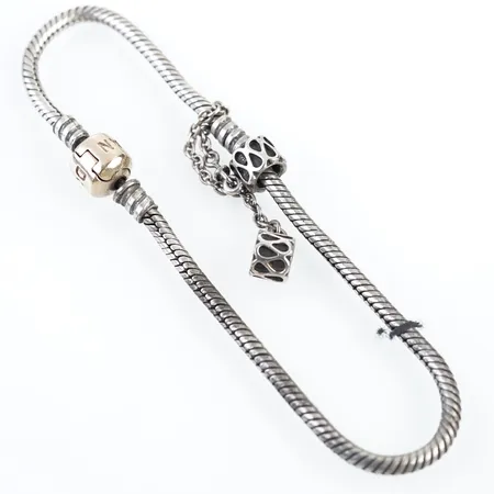 Armband Pandora, silver med 14k lås, längd: 21cm Vikt: 0 g