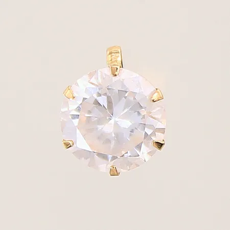 Hänge med vit sten, Ø8mm, JEL, 18K Vikt: 0,9 g
