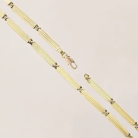 Collier, längd: 53cm, bredd: 2,9-3,8mm, saknas ögla till lås, 14K Vikt: 23,2 g