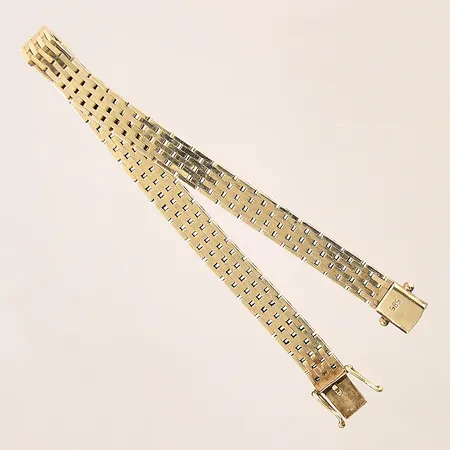 Armband Korridorlänk, längd: 18cm, bredd: 6,6mm, 14K  Vikt: 17,9 g