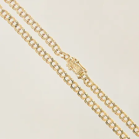 Collier Bismarck, längd: 42,5cm, bredd: 4mm, en länk vriden, 18K  Vikt: 10,5 g
