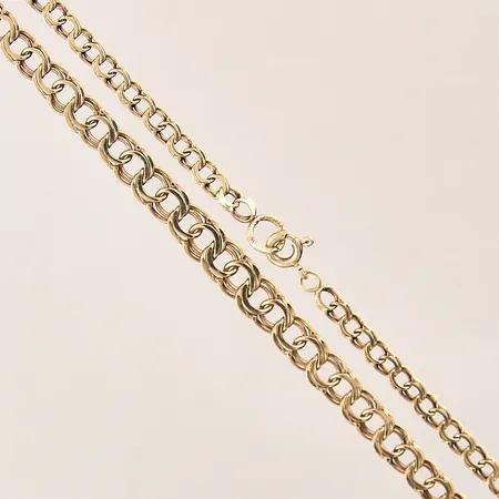Collier doserad Bismarck, längd 43cm, bredd 3-6,5mm, Bergmans Guldvaror, 18K  Vikt: 12,7 g