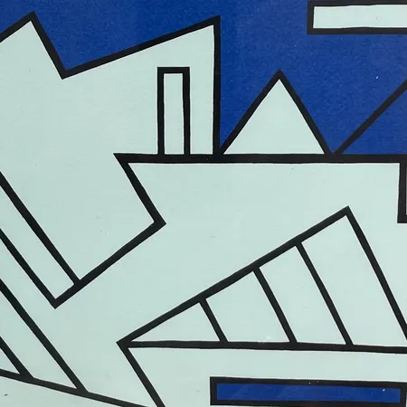Färgserigrafi, Olle Baertling, "Effets cinétiques", mått ca 19x27,5cm, signerad, daterad 1950-68 samt numrerad 133/300, inglasad, delvis gulnat blad