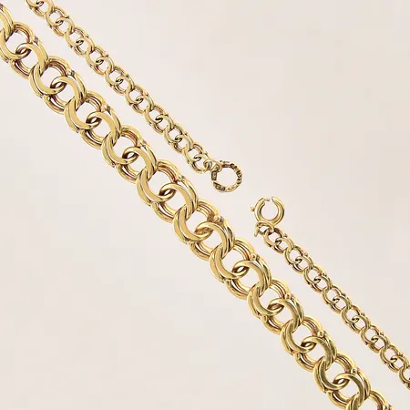 Collier doserad Bismarck, längd: 46cm, bredd: 4,3-9,3mm, defekt lås, 18K  Vikt: 28,5 g