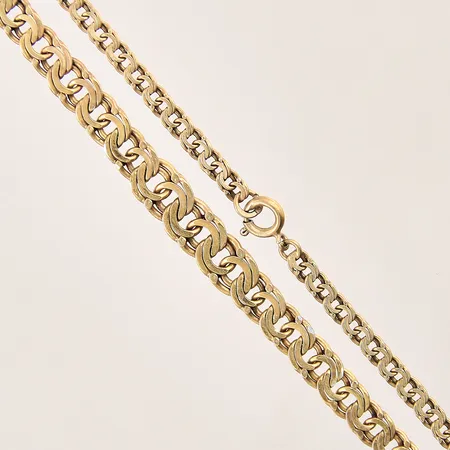 Collier doserad Bismarck, längd: 43cm, bredd: 3,4-6,8mm, förgylld silver 830/1000 Vikt: 11,4 g
