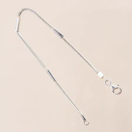 Armband ormlänk med integrerade delar, längd: 19cm, bredd: 1,8-2,9mm, silver 925/1000 Vikt: 4,6 g